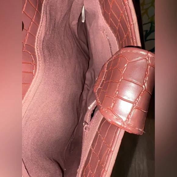 👜 Diane Von Furstenberg Brown Tote The Color Authority Croc Trim - Picture 5 of 9